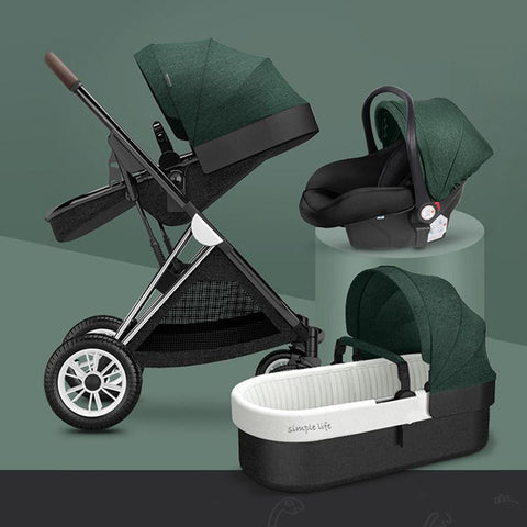 Baby Stroller 3 In1 Baby Cariage Travel Stroller Baby Stroller with Car Seat-TB00361-Veeddydropshipping