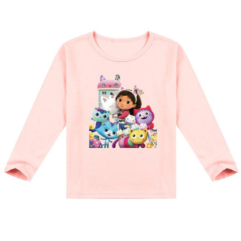 Baby Girls Cartoon Gabby Cats Clothes Kids Summer T Shirt Harajuku Boys-TB01151-Veeddydropshipping