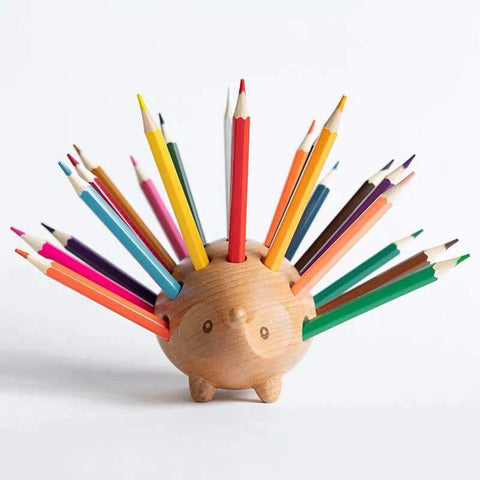 Wooden 24 Hole Pen Stand Multi-Functional Desk-HA01600-Veeddydropshipping