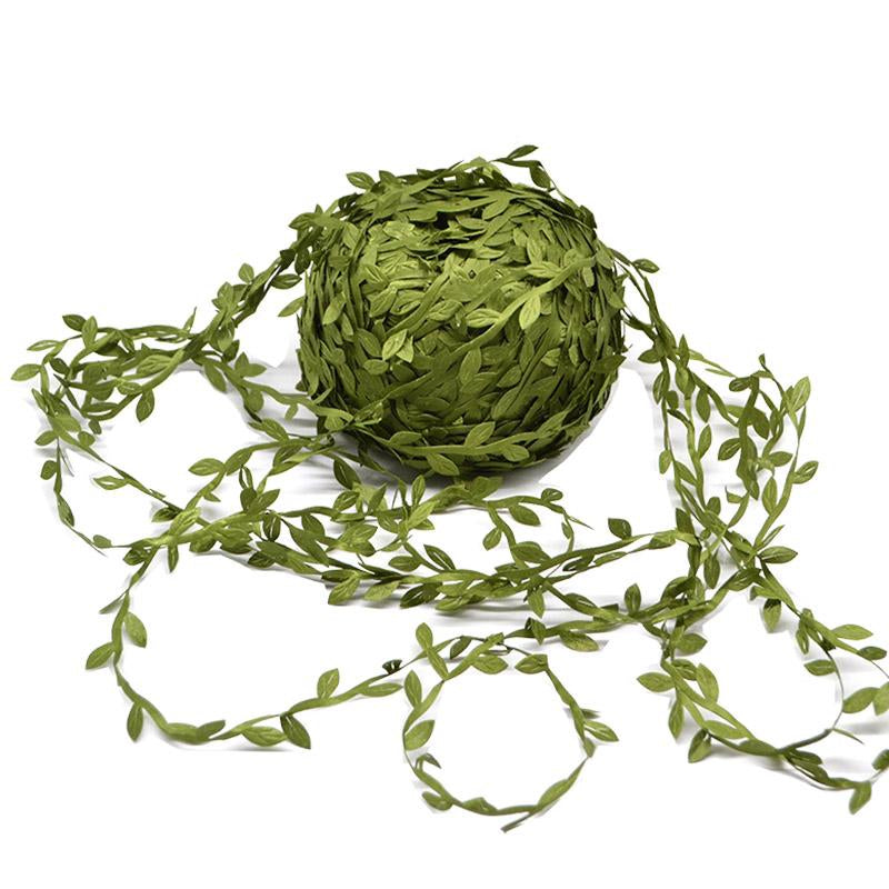Silk Leaf-Shaped Handmake Artificial green Leaves-HA00693-Veeddydropshipping