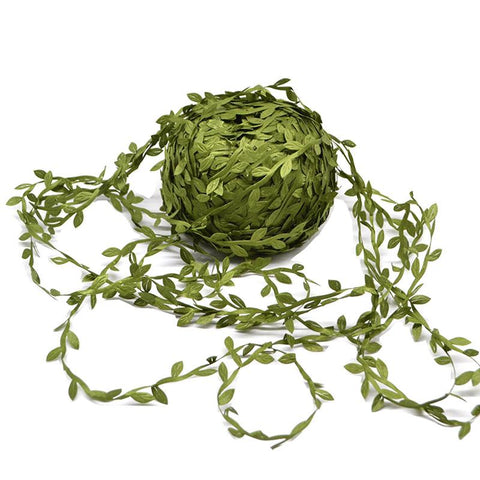 Silk Leaf-Shaped Handmake Artificial green Leaves-HA00693-Veeddydropshipping