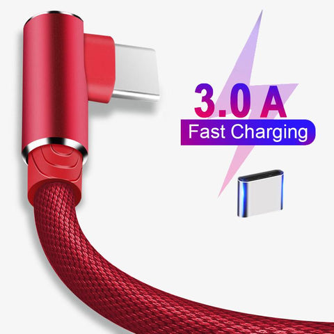 1m 2m 3m 90 angle USB C Type C Cable Charger Wire For Samsung Huawei Xiaomi USB-C-PA00428-Veeddydropshipping