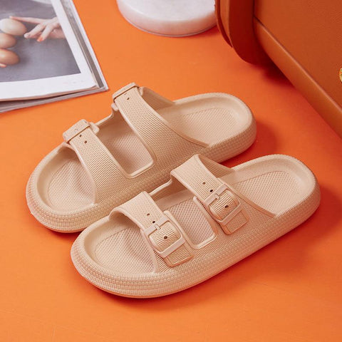Fashion Buckle Soft Sole Pillow Slides Sandals Woman-BS01178-Veeddydropshipping