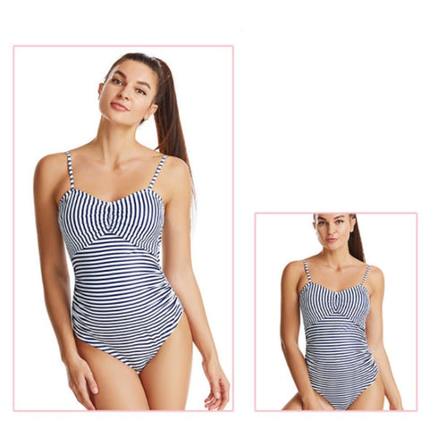One Piece Swimsuit for Pregnant Women Sexy Pregnancy Dress Striped Beach Bathing -OS00038-Veeddydropshipping