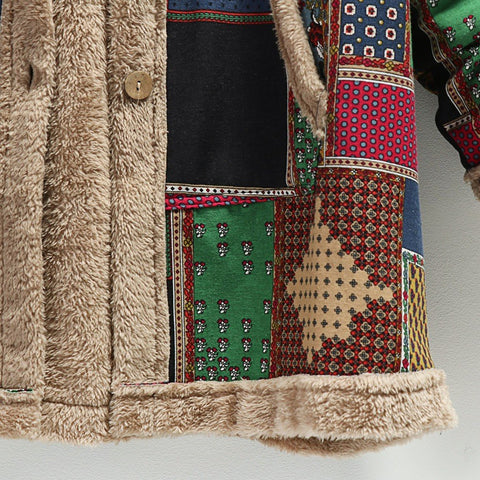 Winter Vintage Women Coat Warm Printing Thick-WF00015-Veeddydropshipping