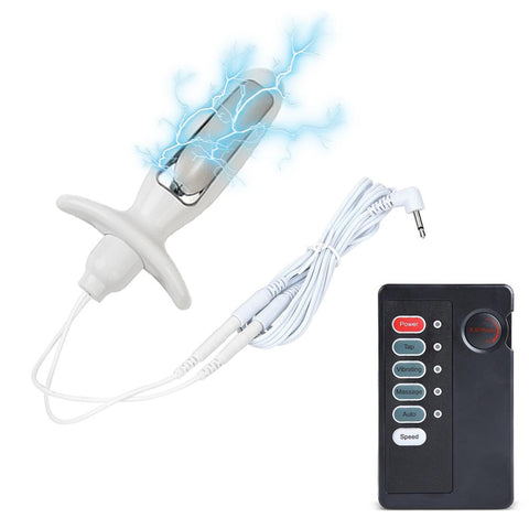 Electric Shock Estim Anal Beads Butt Plug Vaginal Electro Bi-polar Anal Plug -BH01316-Veeddydropshipping