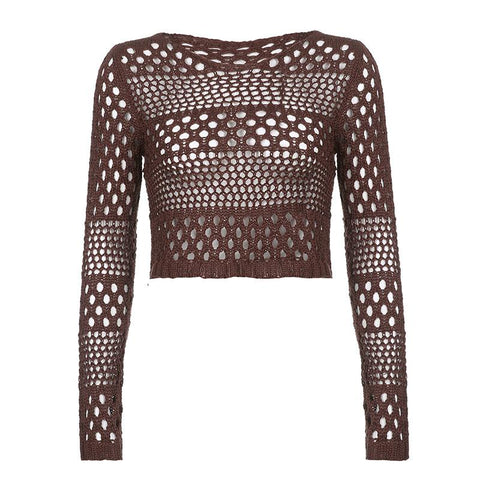 Women Sweater Vintage Wool Knit Crew Neck Long Sleeve-WF00121-Veeddydropshipping