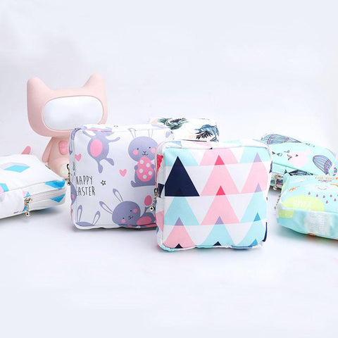 Cute Girl Makeup Lipstick Mini Sanitary Napkins Bags Women Small Cosmetic Bag Kit Travel Earphone-PA00914-Veeddydropshipping
