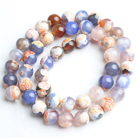 Natural Stone Blue Agates Dragon Round Loose Beads For Jewelry -JW01514-Veeddydropshipping