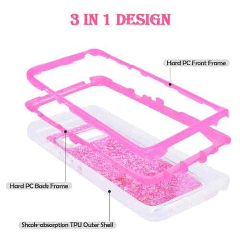 For Samsung Galaxy S10e S10 S10+Plus Defender Liquid Glitter Case Cover-PA00094+Veeddydropshipping