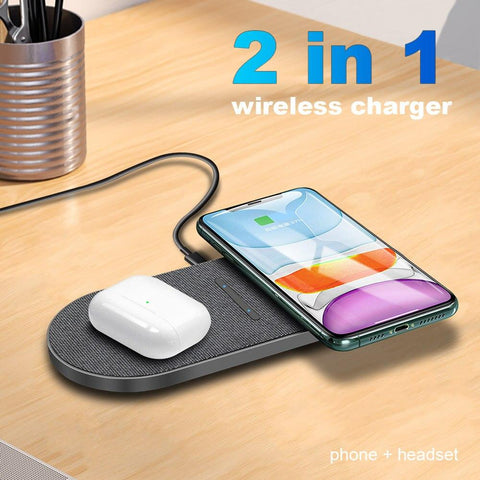 30W Dual 15W Wireless Charger for iPhone 14 13 12 11 Pro XS XR X 8 Samsung S21 S22-PA01040-Veeddydropshipping