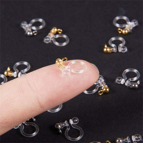 U Type Stainless Steel Clip Painless Resin Earring Components-JW01607-Veeddydropshipping