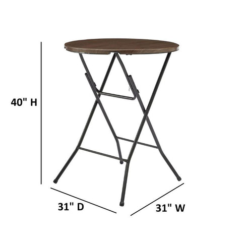 Mainstays Walnut Round Wooden Folding Table-HA01623-Veeddydropshipping