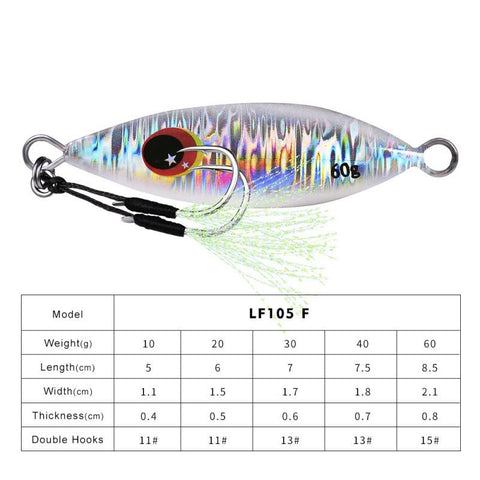 Metal Slow Jig Lure Hard Artificial Bionics Bait 30g 40g 60g Jigging Lure Tuna -OS00609-Veeddydropshipping