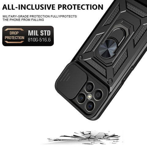 For Huawei Honor X8 Case Rugged Armor Magnetic Car Ring Phone Cases For Honor-PA00258-Veeddydropshipping