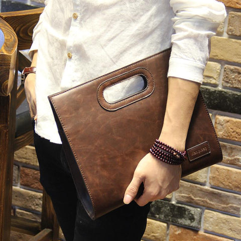 Briefcases Handbag Maletines Crazy Horse Leather New IPad Men&#39;s-BS00505-Veeddydropshipping