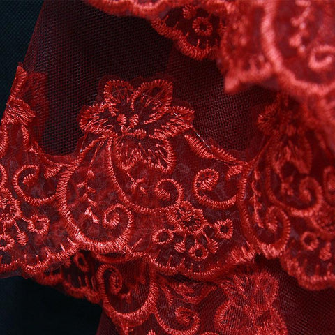 One Layer Lace Edge Catherdal Wedding Veil-WF01459-Veeddydropshipping