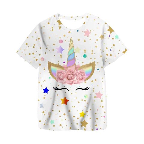 2023 New Summer Baby Boys Unicorn T shirt Cartoon Print Kids T-Shirts-TB01144-Veeddydropshipping