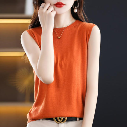 Sleeveless Vest Women Elegant Casual Warm Sweater-WF00063-Veeddydropshipping