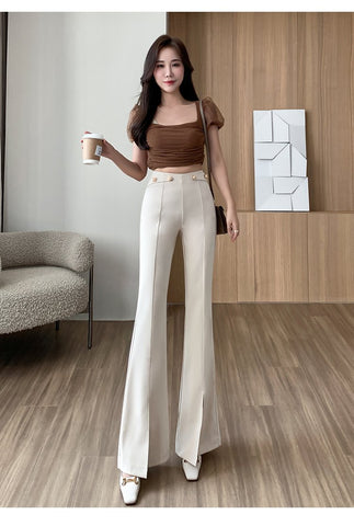 Women Flare Pants High Waist Long Bell Bottom Pants-WF00449-Veeddydropshipping