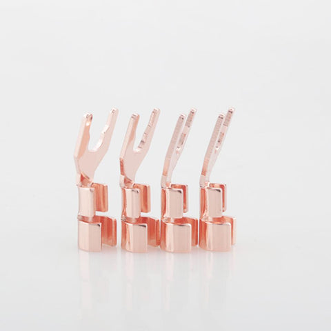 8pcs HiFi Solid Copper Gold Spade Plug Speaker Cable Wire Connector Speaker -CE00125-Veeddydropshipping