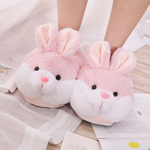 Rabbit Plush Slippers Adorable Warm House Shoes for Bedroom-BS01132-Veeddydropshipping