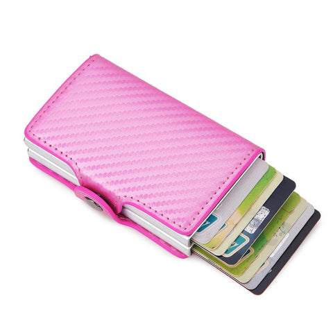 Card Holder Wallet Leather Metal Aluminum Business Bank-BS00597-Veeddydropshipping