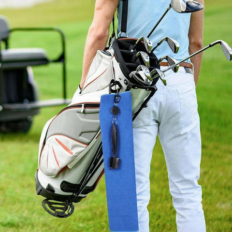 Golf Towel Waffle Pattern Cotton With Carabiner Cleaning Towels Microfiber Hook -OS00199-Veeddydropshipping