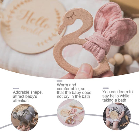 1set Baby Bath Toy Set Double Sided Cotton Blanket Crochet Lion Rattle-TB00781-Veeddydropshipping