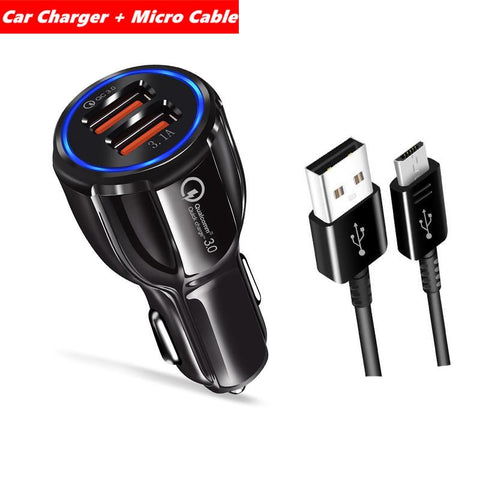 Dual USB Car Charger Adaptive Fast Adapter Micro USB-PA01186-Veeddydropshipping
