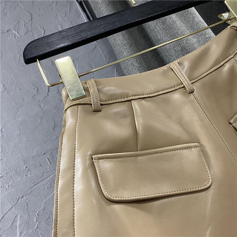 High Waist Cargo Short Pants Loose Pockets-WF00534-Veeddydropshipping