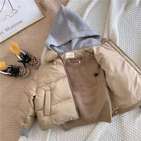 Baby Girl Boy Knitted Hooded Jacket Padded Infant Toddler-Veeddydropshipping