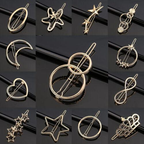 Women's Girls Geometric Metal Hair Clips-WF01073-Veeddydropshipping