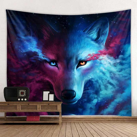 Fantasy wolf tapestry wall hanging room decoration-HA00224-Veeddydropshipping