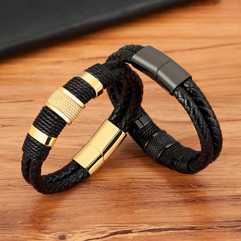Leather Rope Wrap Special Style Classic Stainless Steel -JW00257-Veeddydropshipping