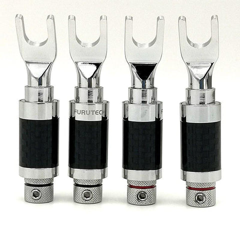 1pair   Hohe-ende hallo-fi furutech cf 202 (r) rhodium-berzogene carbon faser -CE00172-Veeddydropshipping