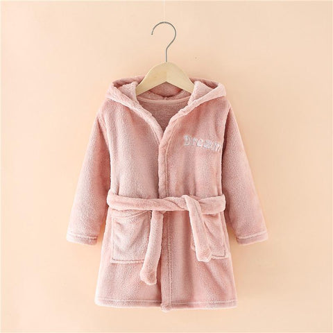 Cartoon Bathrobe For Children Flannel Long Sleeve Hooded Kids-TB01055-Veeddydropshipping