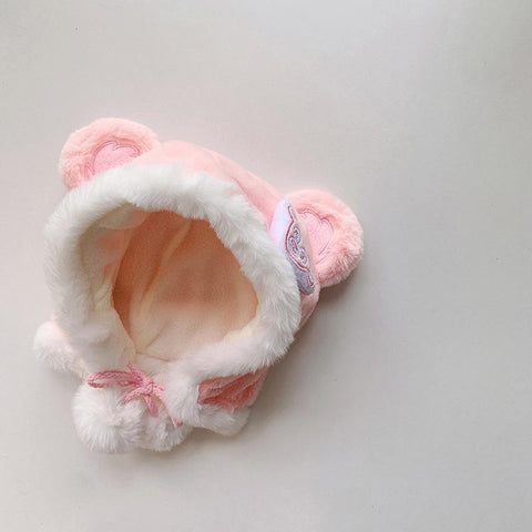 Cute Bear Baby Hat with Earflaps Winter Warm Lined Infant Girl Boy-TB00448-Veeddydropshipping