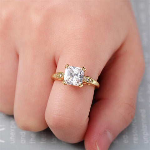 Square Cubic Zirconia Wedding for Women Engagement Rings  -JW00560-Veeddydropshipping