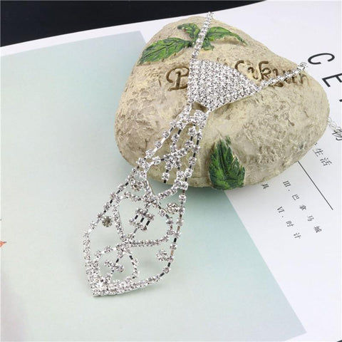 Women Sexy Glitter Rhinestone Necktie-WF01168-Veeddydropshipping