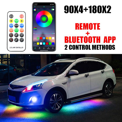 Car Underglow Neon Accent LED Strip Lights App Control RGB Auto-AM00536-Veeddydropshipping