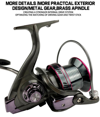 Metal Spool Fishing Reel Ultral Light High-speed 4.0:1 Spinning Reel 12+1BB 20-30kg -OS00408-Veeddydropshipping