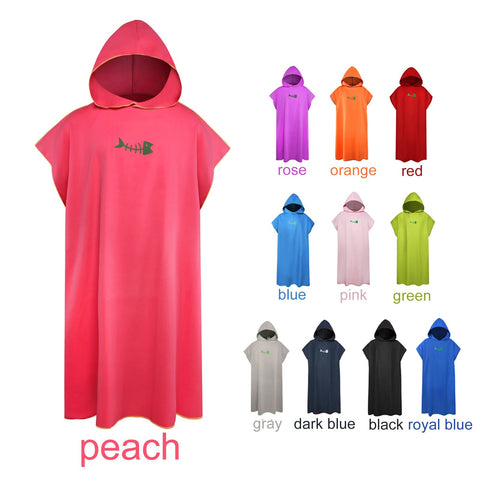Surf Poncho Changing Towel Quick-Dry Hooded Robe Microfiber Beach Blanket Bath -OS00222-Veeddydropshipping