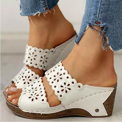 Sandals Shoes Woman Pointed Toe Wedge Shoes Slip On Fish-BS00861-Veeddydropshipping