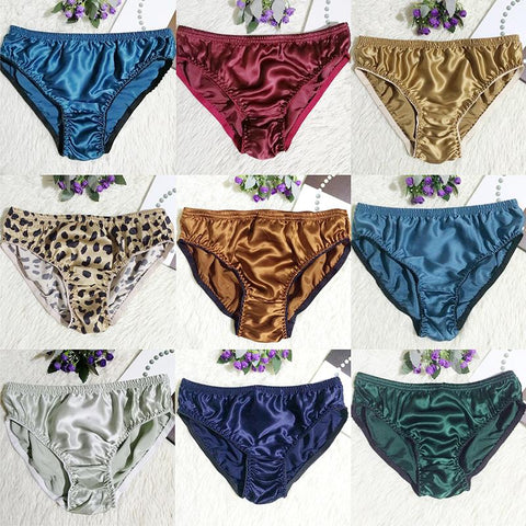Men&#39;S Underwear Plus Size Briefs Silk Underpants Lightweight-MF01682-Veeddydropshipping