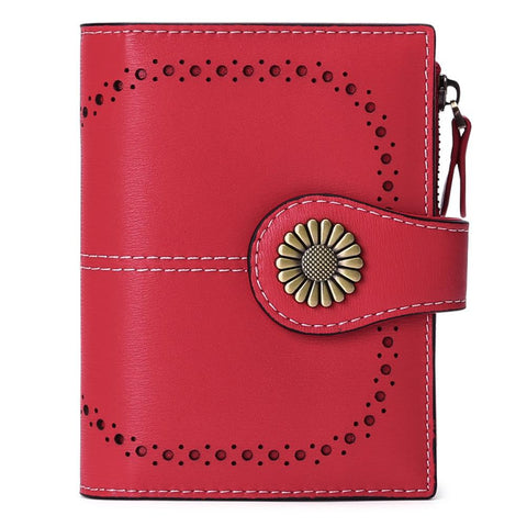 Wallet Luxury Brand Oil Wax Genuine Leather Coin Purses Zipper Card-BS00181-Veeddydropshipping