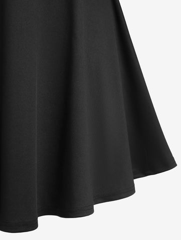 Plus Size Dresses Panel Ladder Cutout Mini Dress-WF00125-Veeddydropshipping