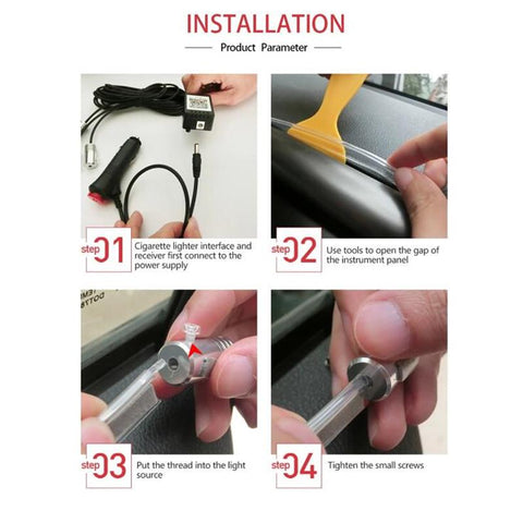 Universal 10 in 1 RGB LED 8M Car Interior Ambient Decor Fiber Optical-AM00035-Veeddydropshipping