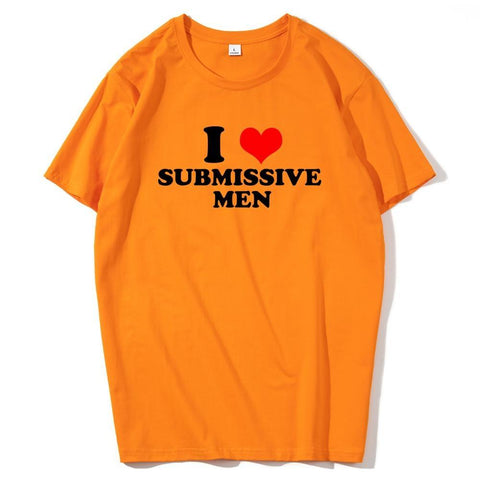 I Love Submission Men's Heart Pure Cotton EU Size T-shirt Japanese Men's-Veeddydropshipping