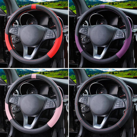 Leather Car steering sleeve Car Accessories Auto Steering-AM01521-Veeddydropshipping